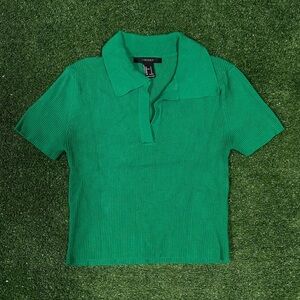 Forever 21 Vibrant Green Ribbed Top